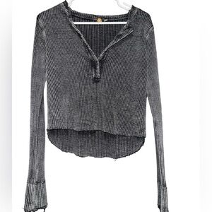 Free People Black Long Sleeve Top Sz M